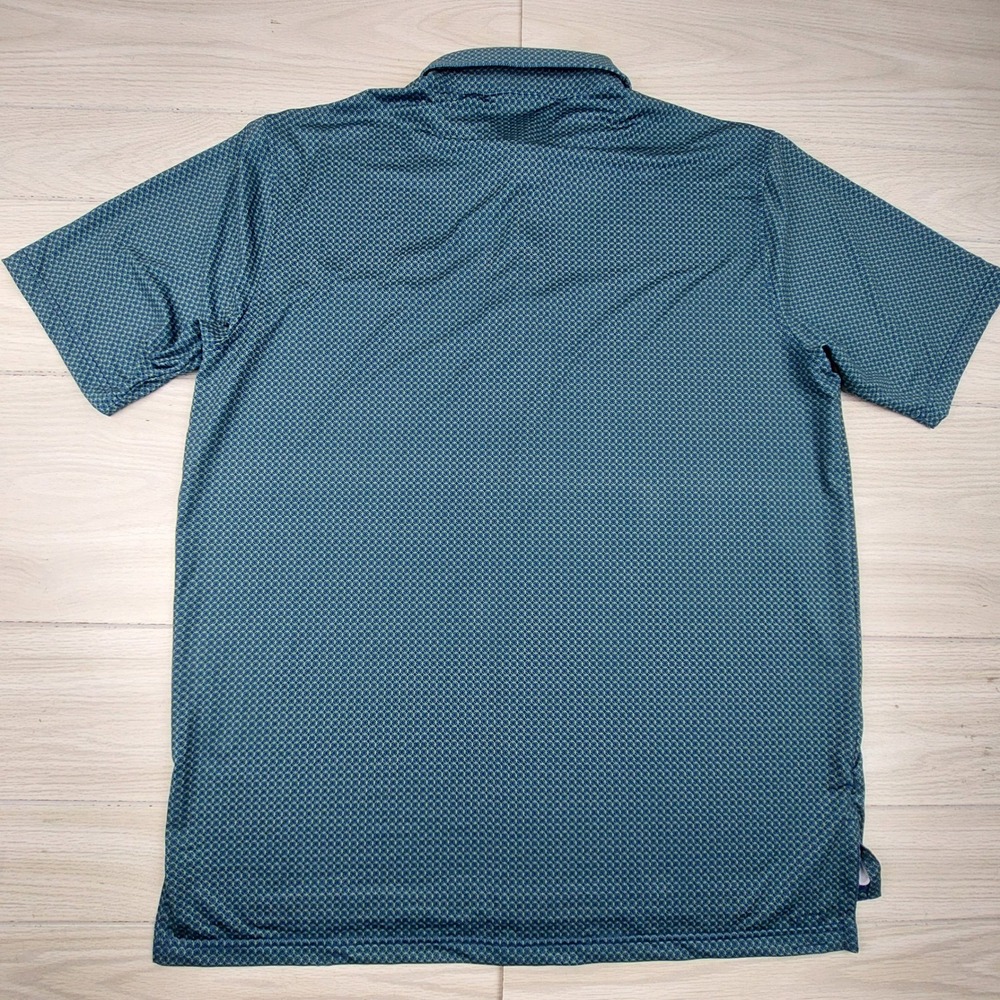 Turtleson Polo Shirt Mens XL Teal Green Geometric PGA National Resort Stretch - Picture 3 of 8